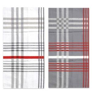Hotel by Domay Jumbo Tea Towels Gray Red White